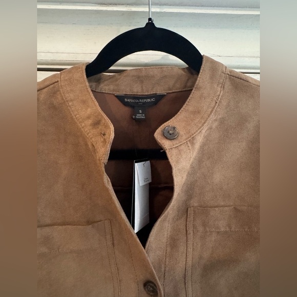 Banana Republic Brown Faux Suede Shirtdress, Small - Picture 5 of 14